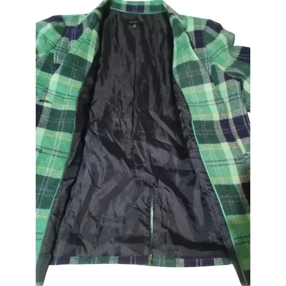 Talbot's Classic Shetland Aspen Plaid Wool Blend Multi Color Blazer Size 16 - Picture 4 of 13